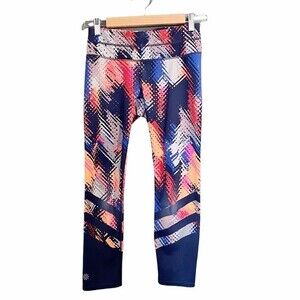 Athleta Lava Sonar Capri Leggings Blue Red Orange Women’s Size XS Workout Yoga